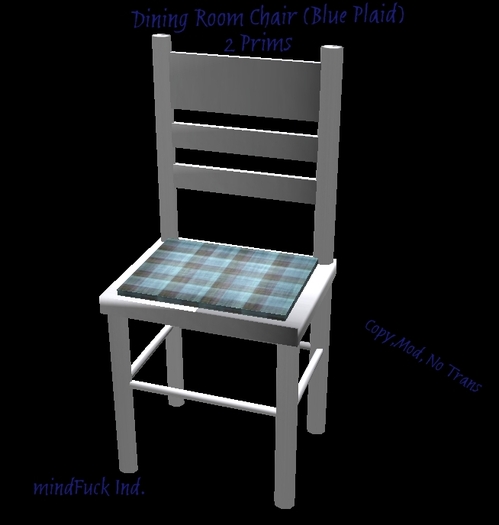 MindFuck Ind. Dining Room Chair (Blue Plaid)