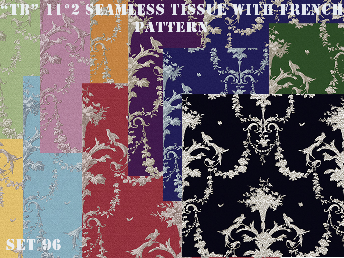 Twice Baked 11 high quality seamless fabric textures with a french pattern set 96