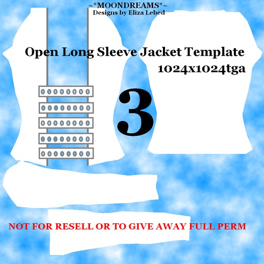 Open 3 Long Sleeve Jacket Template FT