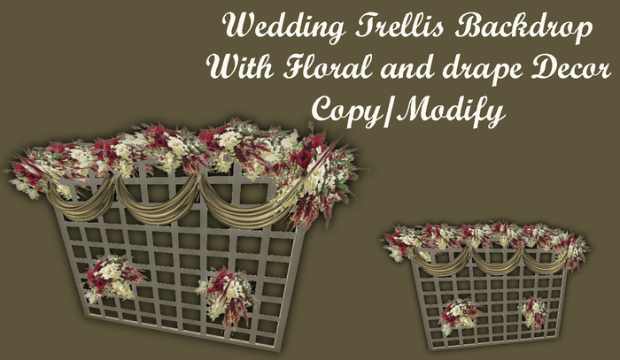 Cream Silk Trellis Backdrop *CHB* 