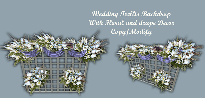 Baby Blue Silk Trellis Backdrop *CHB*