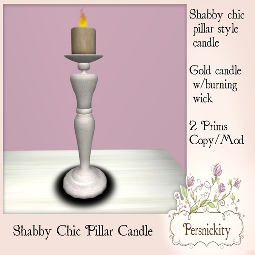 Shabby Chic Pillar Candle