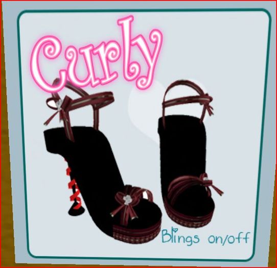Curly black Shoes box 