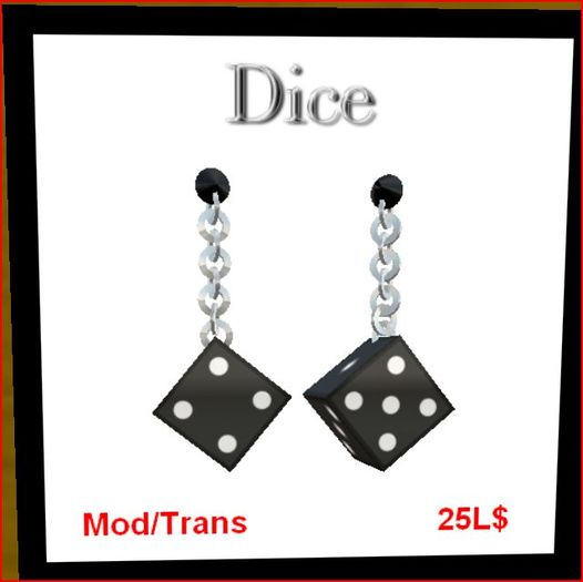 Dice  boucle d'oreilles