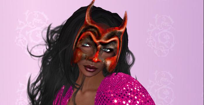 MW Ball mask red black devil