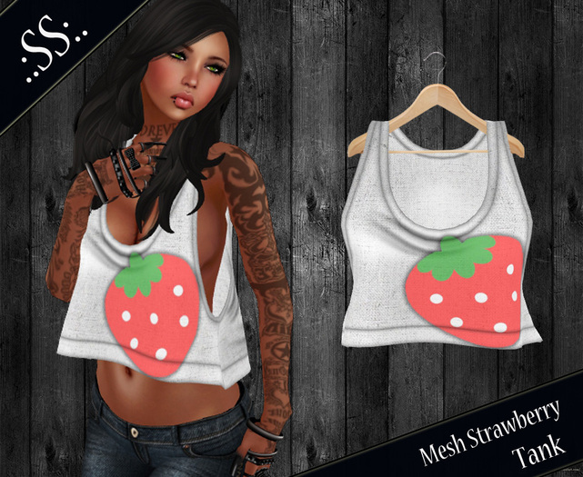 .:SS:. WHITE STRAWBERRY TANK 