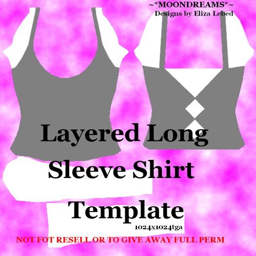 Layered Long Sleeve Shirt 4 Template FT