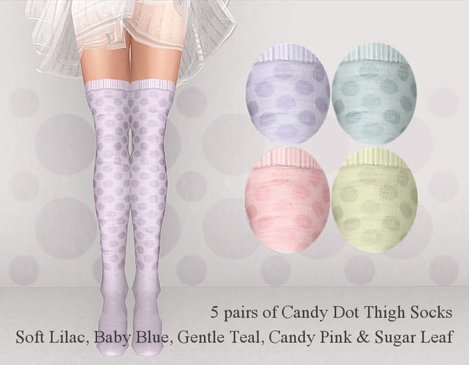Dotty Thigh Socks- Candy Colors