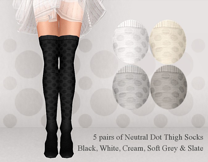Dotty Thigh Socks- Neutrals