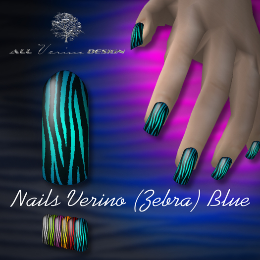 Nails Verino (Zebra) Blue
