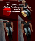 Sit Play The Piano Animation Pose Ball (copy/modify) (boxed)
