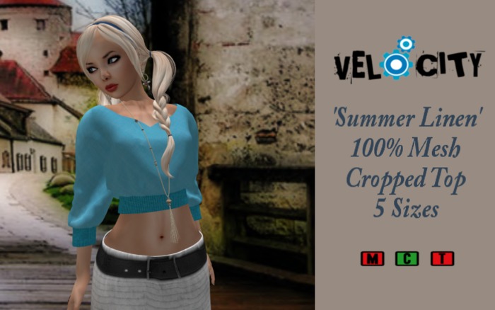 VELOCITY Powder Mesh Cropped Sweater