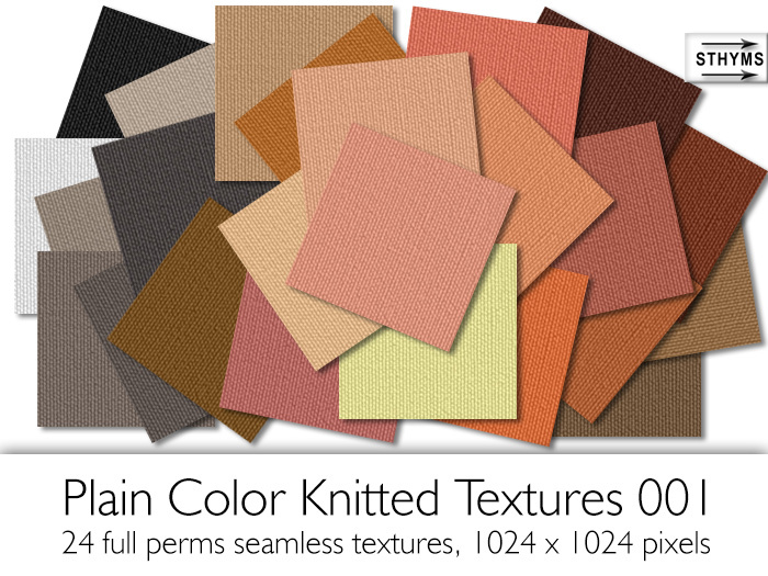 STHYMS - 24 Plain Color Knitted Textures FULL PERMS