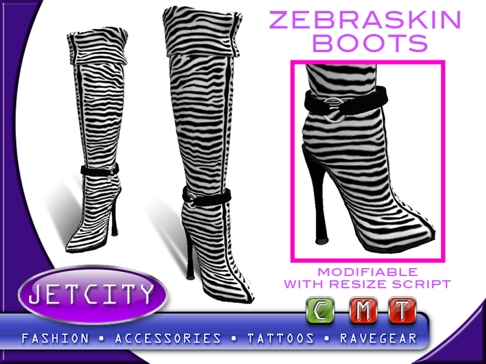 JETCITY BOOTS > Zebra Skin
