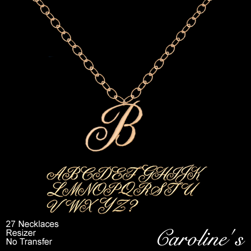 (Caroline's Jewelry) Script Letter Necklace Gold Set - No Transfer