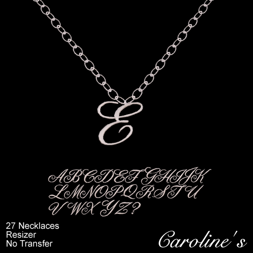 (Caroline's Jewelry) Script Letter Necklace Silver Set - No Transfer