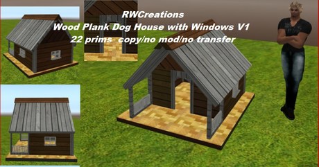 Second Life Marketplace Wood Plank Dog House With Windows V1 22 Wood Plank Dog House