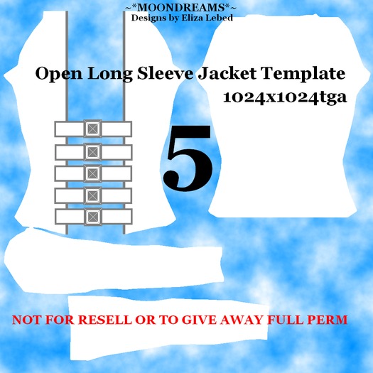 Open 5 Long Sleeve Jacket Template FT