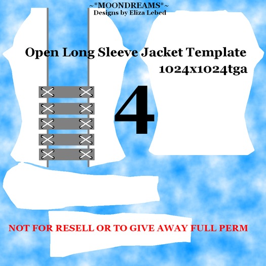 Open 4 Long Sleeve Jacket Template FT