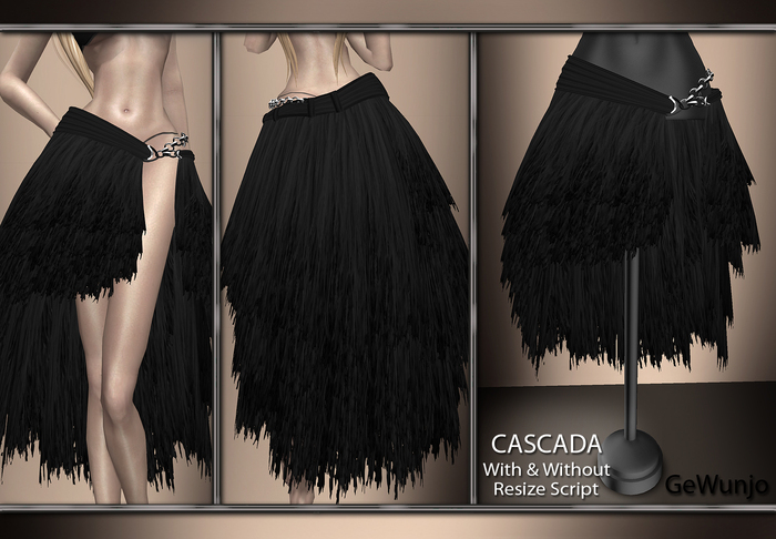 GeWunjo : CASCADA black skirt