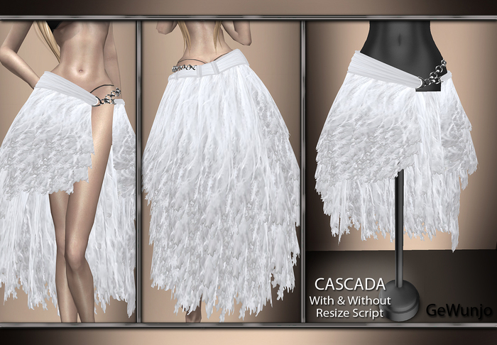 GeWunjo : CASCADA white skirt