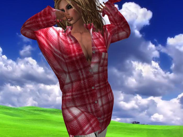 MESH redplaid loosebutton