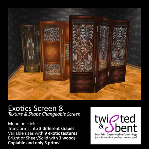 Over 20 Screens from 1 - T&B Shape/Texture Changing Exotics Room Screen Inlaid Set8