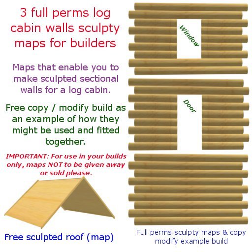 Log Cabin Sculpty Maps Full Perms