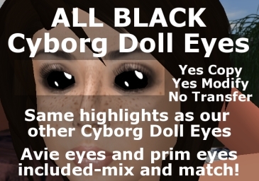 ALL BLACK Cyber-Doll Eyes