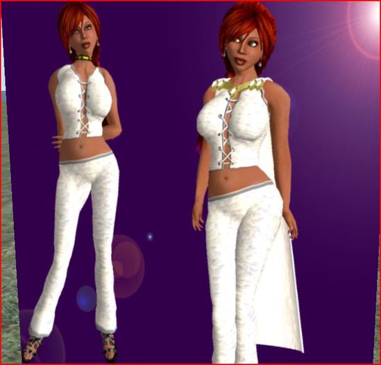 Ivory Lace Slacks Set