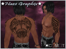 Tribal Wings / Pentagram Tattoo