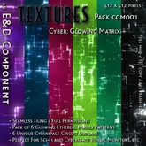 [CGM001] 6 Glowing Cyberspace Circuitry Matrix Background Seamless Textures from E&D ENGINEERING
