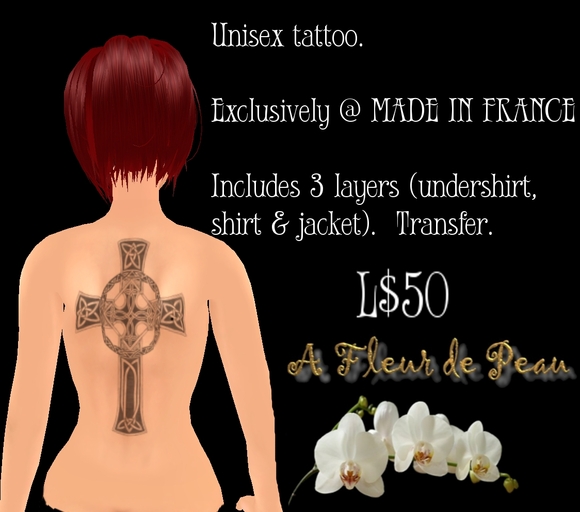 Celtic Cross back tattoo