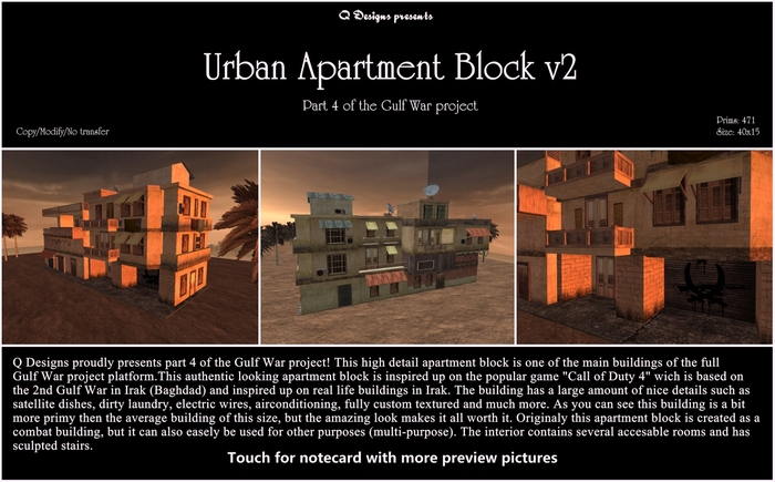Gulf War project part 4:  Urban Apartment Block V2 - High detail