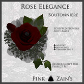 Rose Elegance Boutonniere - Goth [Box]