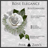 Rose Elegance Boutonniere - White [Box]