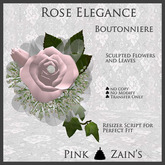 Rose Elegance Boutonniere - Pink [Box]