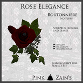 Rose Elegance Boutonniere No Fluff - Goth [Box]