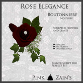 Rose Elegance Boutonniere No Fluff - Red [Box]