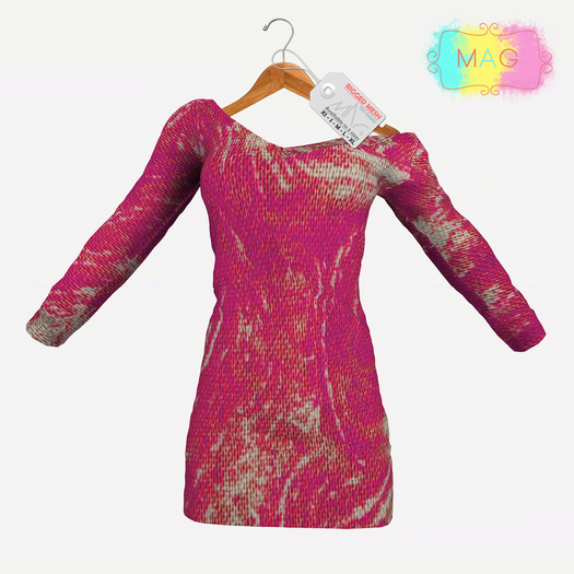 [MAG] Mesh Sweater Dress - Pink