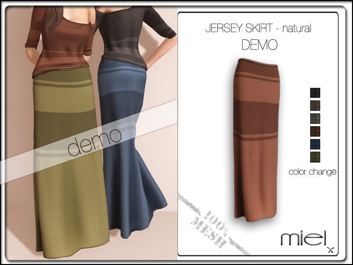 MIEL JERSEY SKIRT DEMO - natural (MESH)