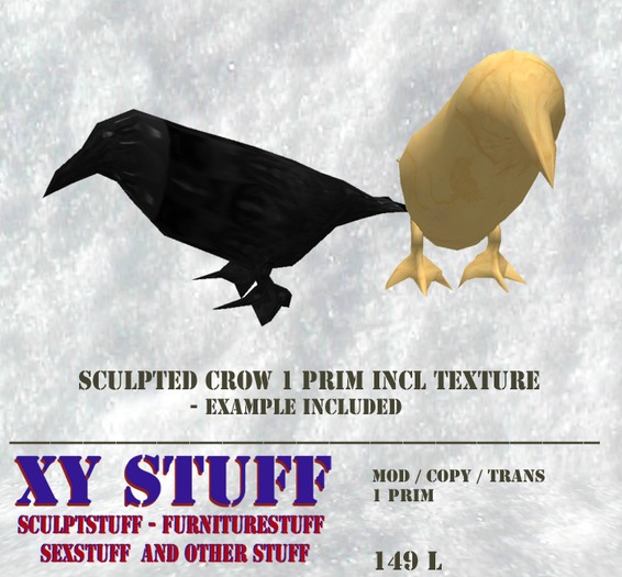 Sculpted Crow 1 prim