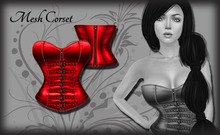 Red Leather Corset - Mesh