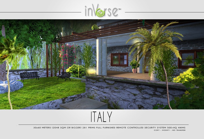 ☰ inVerse ☰ ITALY  full furnished italian cottage skybox - 500 anims