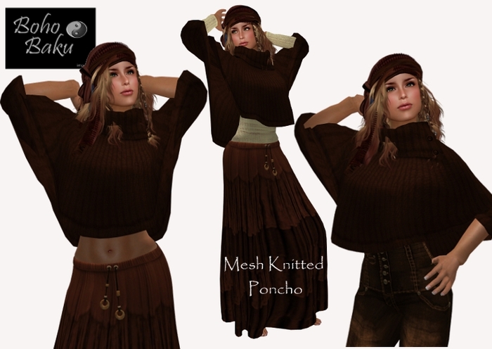 Boho Baku~ DEMO (MESH) Java Knitted Poncho