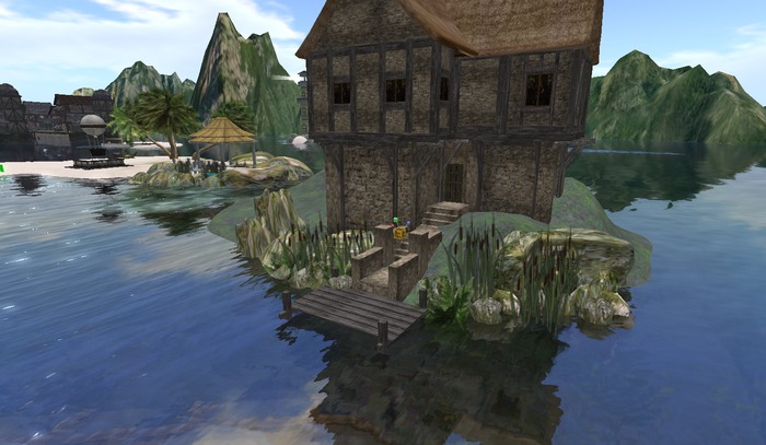 Medieval themed island house