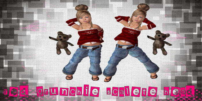 red grunchie scalete head outfit