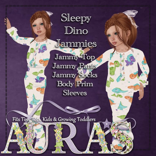 *Aura's* Sleepy Jammies (DINO) for Kids & Tiny Tots