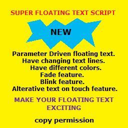 Floating Text Notecard-Configured Super-Flexible Script Boxed