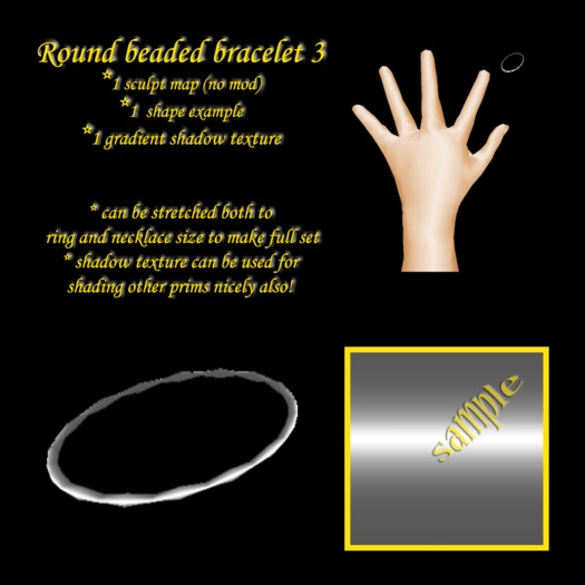Round Beaded Bracelet 3 sculpty boxed